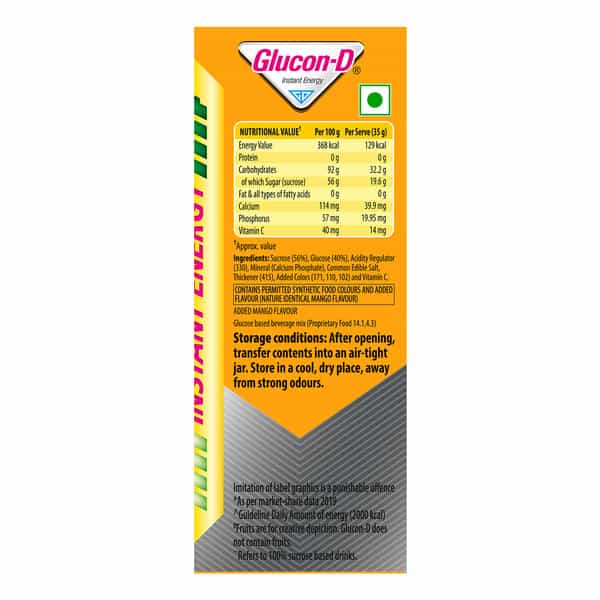 Glucon-D Mango Blast With 3 Benefits Of Energy | Recovery | And Immunity | 450 G
