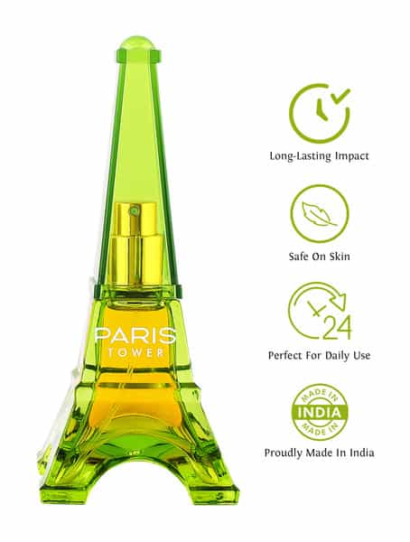 Sweet Heart Light Green Paris Tower Long Lasting Eau De Perfume 40Ml