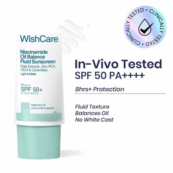 Wishcare Niacinamide Oil Balance Sunscreen Spf 50 Pa++++ Light & Matte Sunscreen | Oily Skin - 30Ml