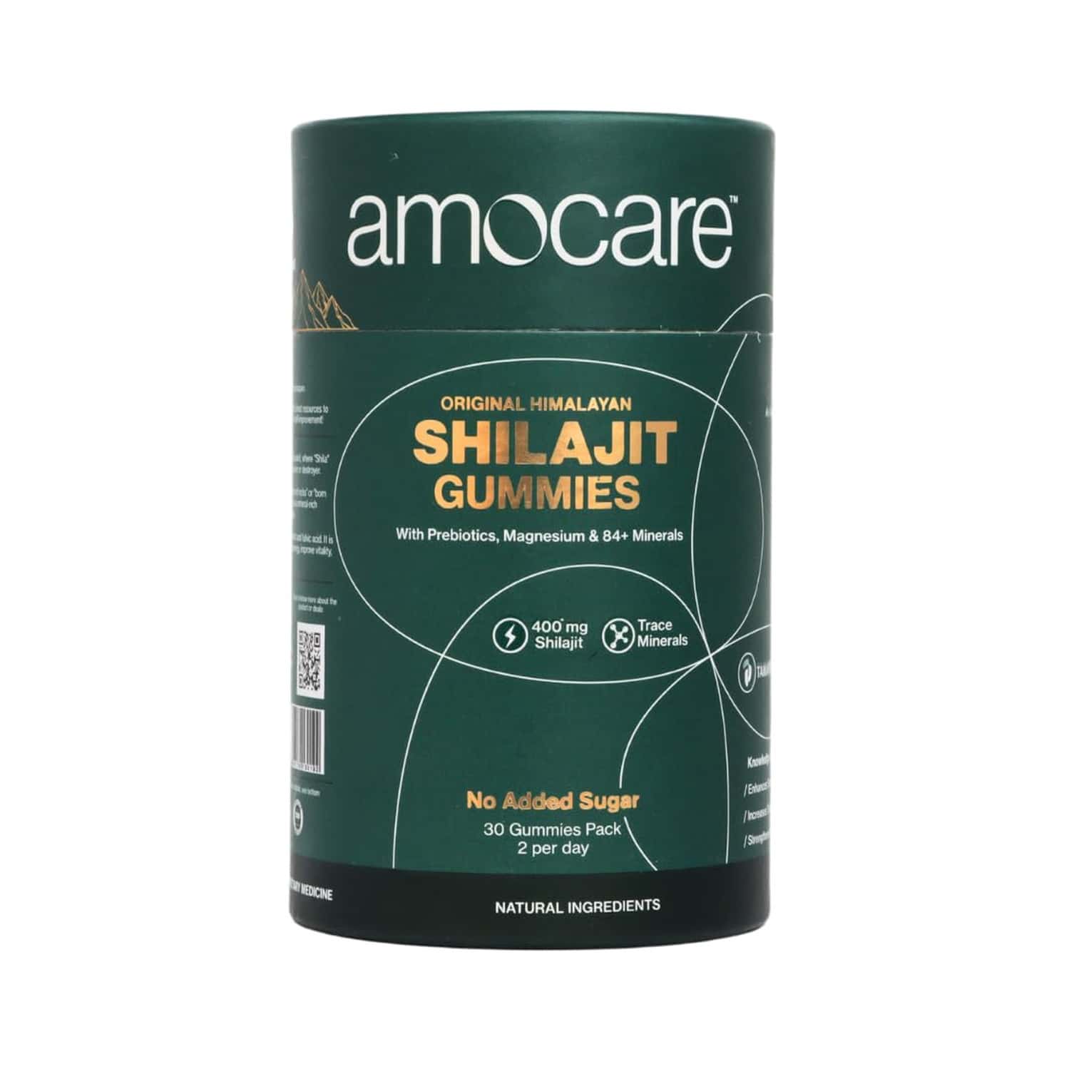 Amocare 400mg Shilajit Gummies | Energy & Immune Boost | 75%+ Fulvic Acid | 0 Added Sugar - 30n
