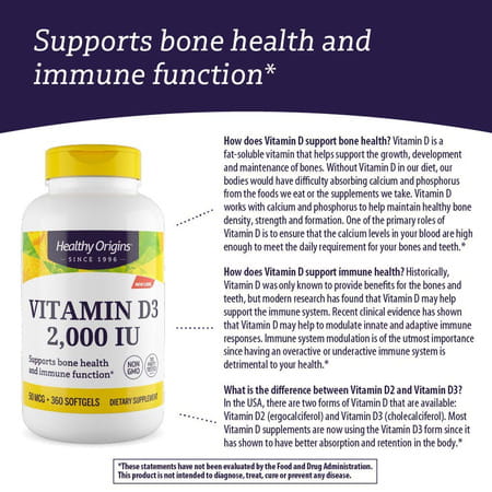Healthy Origins Vitamin D3 | 360 Softgels