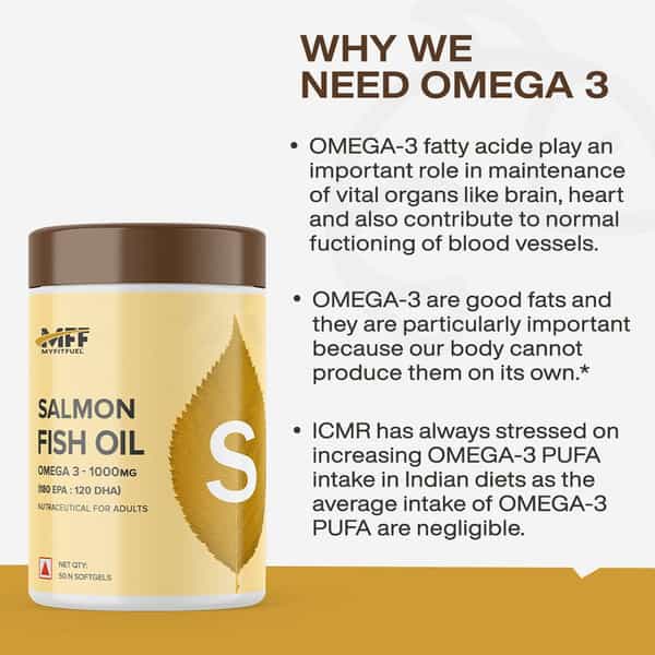Myfitfuel Salmon Fish Oil | 1000Mg (180 Epa 120 Dha) | 50 Softgels