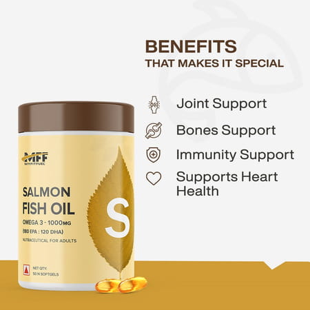 Myfitfuel Salmon Fish Oil | 1000mg (180 Epa 120 Dha) | 50 Softgels