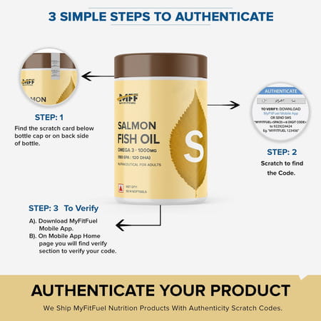 Myfitfuel Salmon Fish Oil | 1000mg (180 Epa 120 Dha) | 50 Softgels