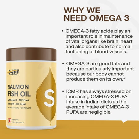 Myfitfuel Salmon Fish Oil | 1000mg (180 Epa 120 Dha) | 50 Softgels