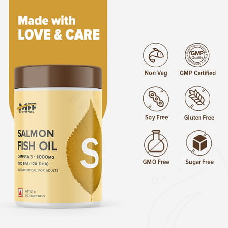 Myfitfuel Salmon Fish Oil | 1000mg (180 Epa 120 Dha) | 50 Softgels