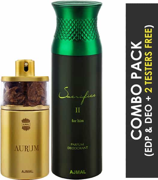 Ajmal Aurum Eau De Parfum 75Ml Perfume For Women And Sacrifice Ii For Him Deodorant 200Ml For Men