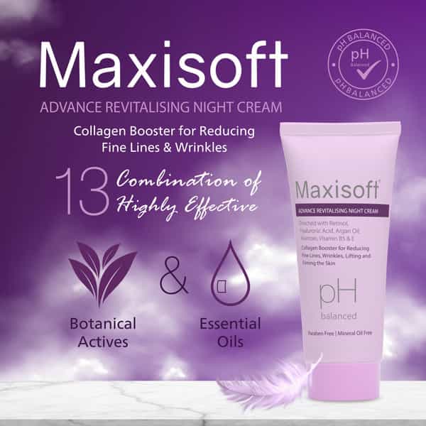 Maxisoft Advance Revitalising | Paraben & Mineral Oil Free | Night Cream | Tube | 50 Gm | Pack Of 4