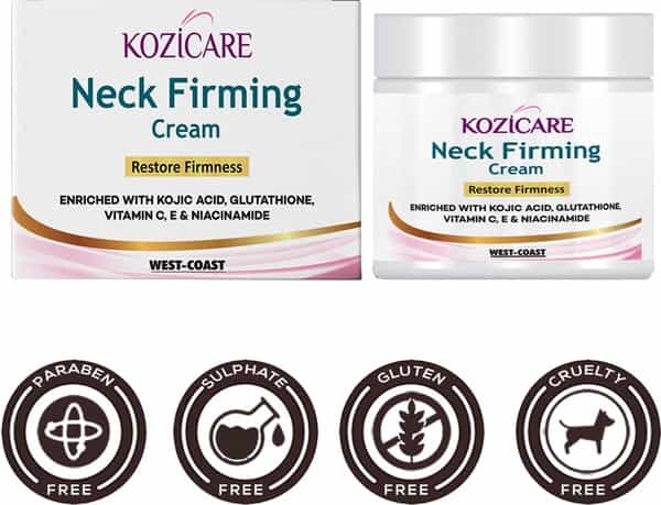 Kozicare Neck Firming Cream With Glutathione Vitamin C E Niacinamide & Kojic Acid - 50Gm