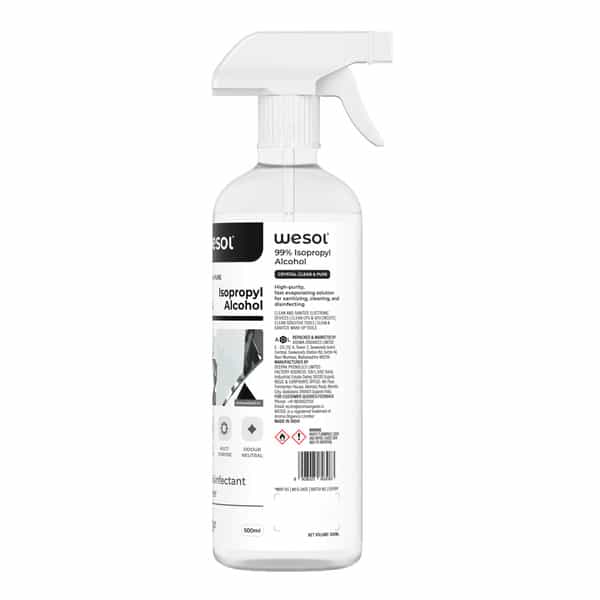 Wesol Ipa Isopropyl Alcohol 99.9% Electronics Cleaner Spray 500 Ml