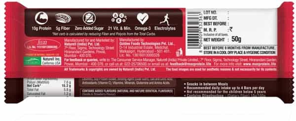 Ritebite Max Protein Daily Choco Berry Protein Bar 50G - Pack Of 1