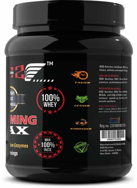 Sos Nutrition Slimming Max Weight Loss Chocolate Whey Protein -909G (Skin Glow Healthy Hair)