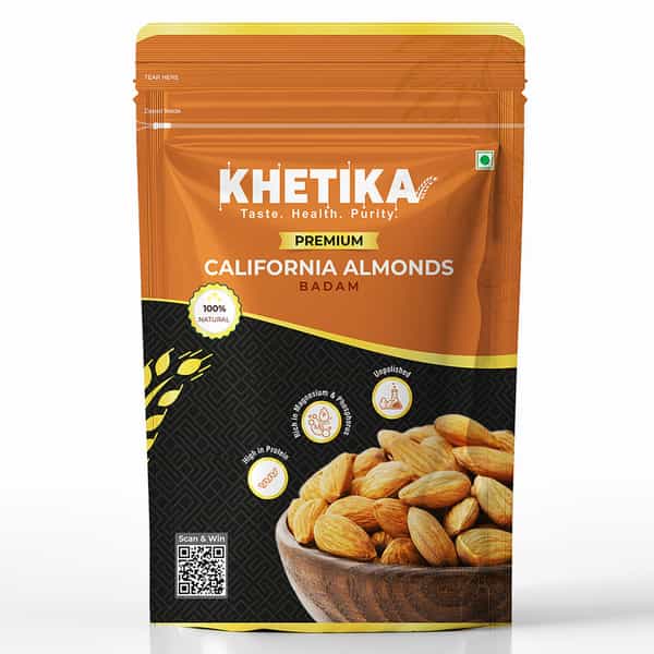 Khetika Naturale Premium California Almonds 500G