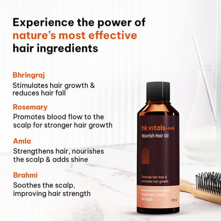 Healthkart Hk Vitals Nourish Hair Oil With Rosemary | Amla | Bhringraj (50ml)