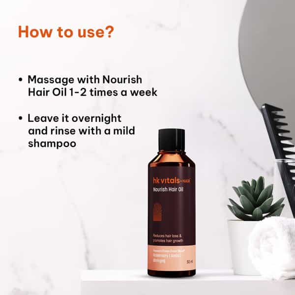 Hk Vitals Nourish Hair Oil With Rosemary | Amla | Bhringraj (50Ml) | For Reduce Hair Loss