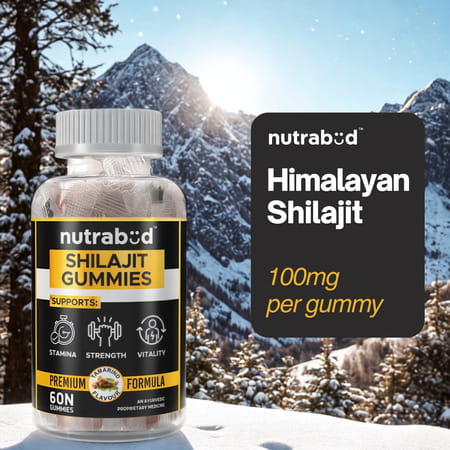 Nutrabud Shilajit Gummies | Energy | Strength & Stamina Support | Tamarind Flavor | 60 Veg Gummies