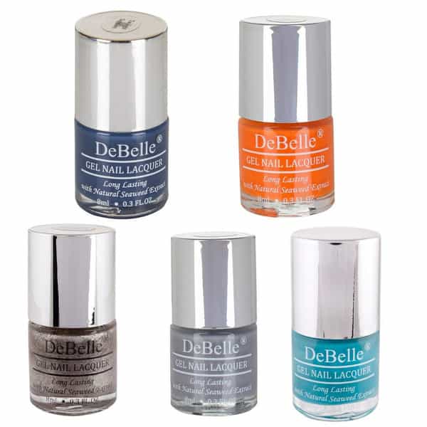 Debelle Gel Nail Polish Combo Set Of 5 Twilight Sapphire - 40Ml (8Ml Each) Rakhi Gifts