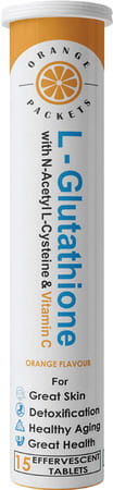 Orange Packets 600 Mg Glutathione With 400 Mg Nac And Vit C - 15 Effervescent Tablets - Orange