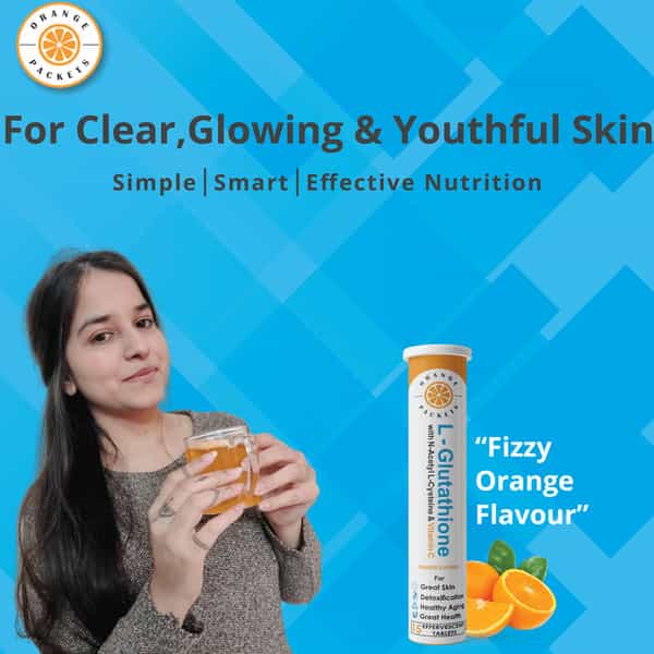 Orange Packets 600 Mg Glutathione With 400 Mg Nac And Vit C - 15 Effervescent Tablets - Orange