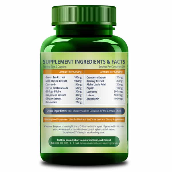 Himalayan Organics Super Antioxidant | Bottle | 60 Veg Capsules