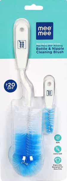 Mee Mee Bottle & Nipple Cleaning Brush (Blue)