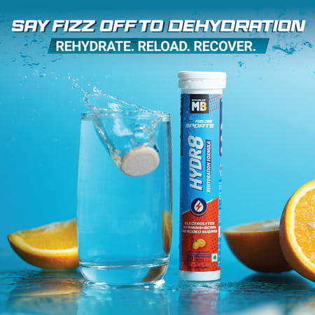 Muscleblaze Fuel One Sports Hydr8 (Zesty Orange | 20 Effervescent Tablets)