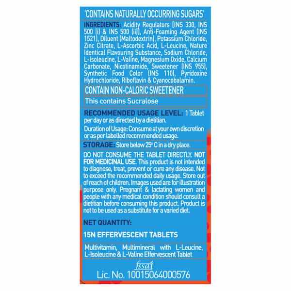 Muscleblaze Fuel One Sports Hydr8 (Zesty Orange | 20 Effervescent Tablets)