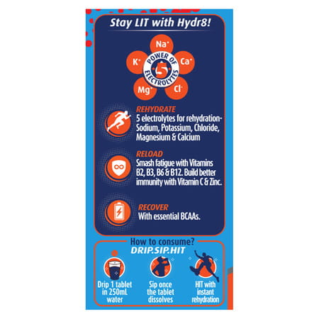 Muscleblaze Fuel One Sports Hydr8 (Zesty Orange | 20 Effervescent Tablets)