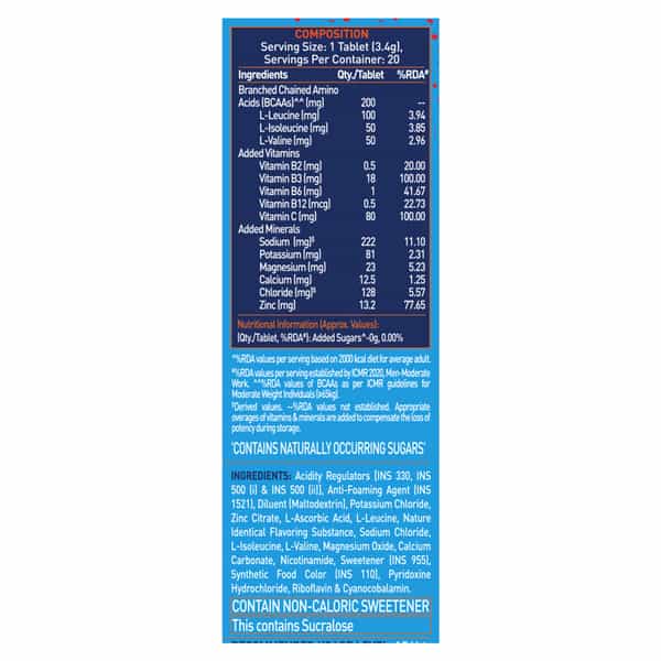 Muscleblaze Fuel One Sports Hydr8 (Zesty Orange | 20 Effervescent Tablets)