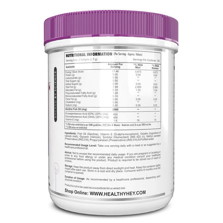 Healthyhey Sardine Fish Oil | Omega 3 For Women And Men 300 Softgel Capsules