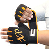 Musclexp Coral-Fit Sports Gym Gloves Moisture-Absorbing Non-Odor Material (Black & Orange) 1 Pair