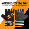 Musclexp Coral-Fit Sports Gym Gloves Moisture-Absorbing Non-Odor Material (Black & Orange) 1 Pair