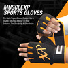 Musclexp Coral-Fit Sports Gym Gloves Moisture-Absorbing Non-Odor Material (Black & Orange) 1 Pair