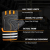 Musclexp Coral-Fit Sports Gym Gloves Moisture-Absorbing Non-Odor Material (Black & Orange) 1 Pair