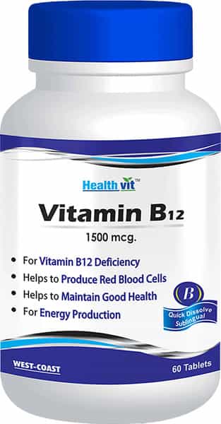 Healthvit Vitamin B12 1500Mcg - 60 Tablets