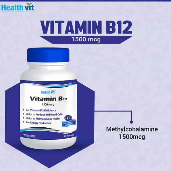 Healthvit Vitamin B12 1500Mcg - 60 Tablets