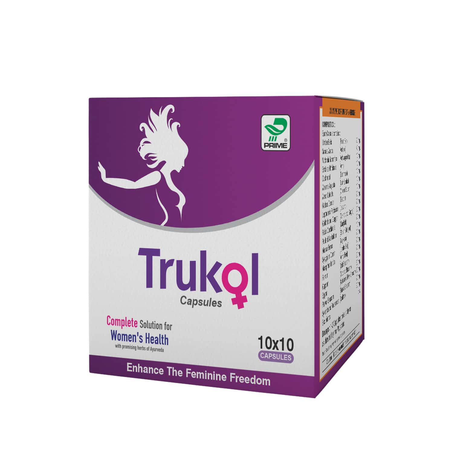 Prime Trukol Capsules - Complete Solution For Women's Health & Pcos - (10 X 10n)