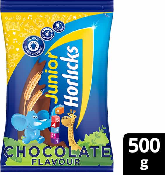 Horlicks Junior Nutrition Drink Chocolate Pouch - 500 G
