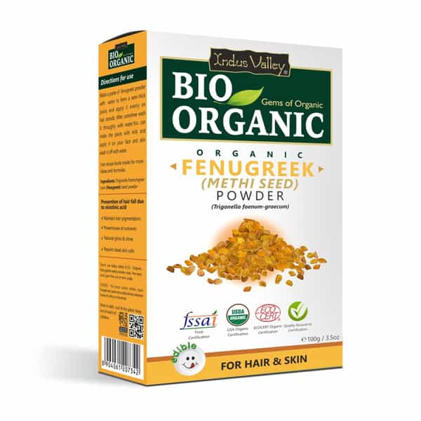 Buy INDUS VALLEY BIO ORGANIC FENUGREEK POWDER FOR HAIR CARE 100G Online & Get Upto 60 OFF at