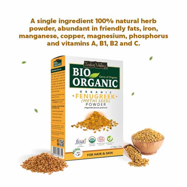 Indus Valley Bio Organic Fenugreek Powder For Hair Care -100G