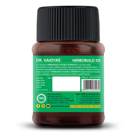 Dr. Vaidya'S Herbobuild Ds( Double Strength ) -30 Capsules - Pack Of 2