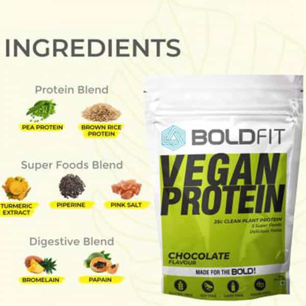 Boldfit Plant Protein Powder For Men & Women Chocolate Flavor - 1Kg