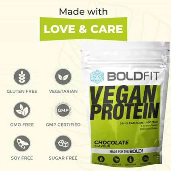 Boldfit Plant Protein Powder For Men & Women Chocolate Flavor - 1Kg