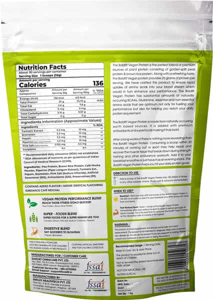 Boldfit Plant Protein Powder For Men & Women Chocolate Flavor - 1Kg