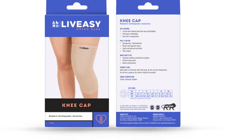 Liveasy Ortho Care Knee Cap (Pair) - Modern Orthopedic Solution - Large