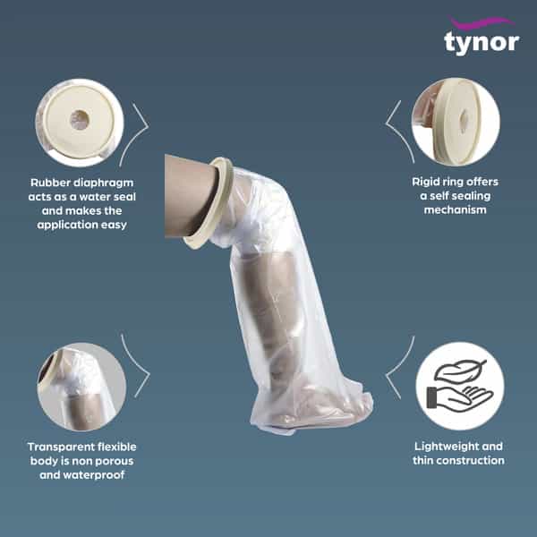 Tynor Cast Cover Leg White Universal Size 1 Unit