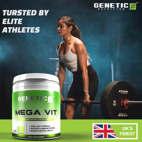 Genetic Nutrition Mega Vit | Multivitamins & Minerals | 100% Rda | 90 Capsules | One Capsule A Day