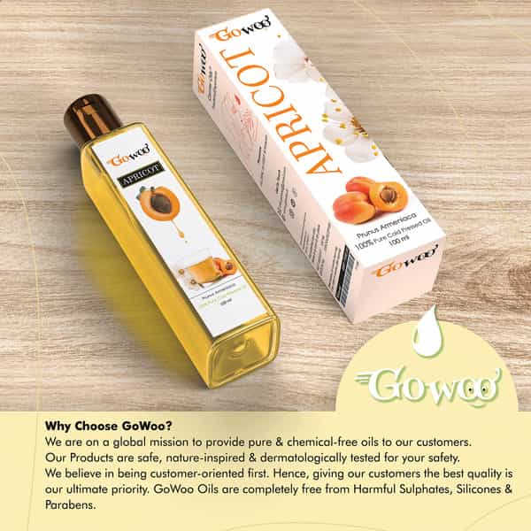 Go Woo 100% Pure Organic Apricot Kernel Carrier Oil 100 Ml