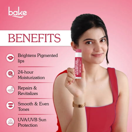 Bake 2.5% Kojic & Mulberry Tinted Lip Balm Spf 55 Pa++++ For Pigmented Lips (5G)