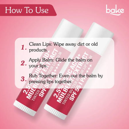 Bake 2.5% Kojic & Mulberry Tinted Lip Balm Spf 55 Pa++++ For Pigmented Lips (5G)